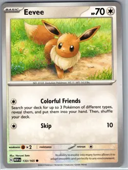 Eevee 133/165 Non Holo SV: Scarlet & Violet 151 - Pokemon Card - NM - Image 1