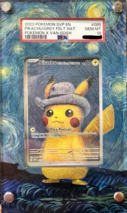 PSA 10 GEM MINT Pikachu With Grey Felt Hat 085 Promo Card Pokemon X Van Gogh - Image 1