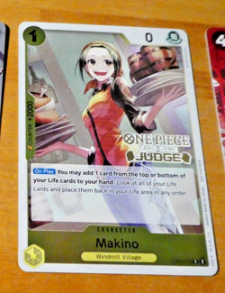 ONE PIECE ENGLISH CARD PROMO HOLO CARTE Makino ST13-012 JUDGE TCG NM - Image 1