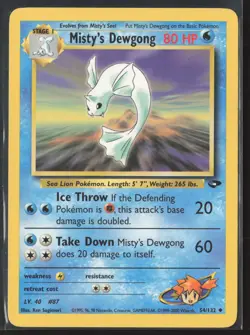 Misty's Dewgong Uncommon Gym Challenge 054/132 HP Pokemon Card - Image 1
