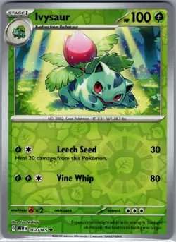 Ivysaur 002/165 Reverse Holo SV: Scarlet & Violet 151 - Pokemon Card - NM - Image 1
