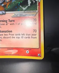 Pokemon Card-Entei-Gold Star-Holo-Unseen Forces-113/115-ENG-Very Good - Image 5