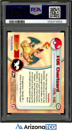 Pokemon 1999 Charizard #6 Foil Topps Pokemon T.V. PSA 9 - Image 2