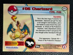 1999 Topps Pokemon TV Foil #6 Charizard - Image 2