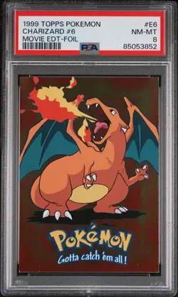 PSA 8 NM-MT 1999 Topps Charizard #6 Holo Foil Movie EDT E6 *3852 Pokemon - Image 1