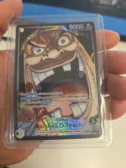 One Piece Marshall D Teach Parallel Leader Card (OP09) - Image 1