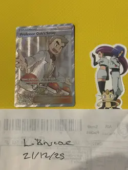 Pokemon Professor Oak's Setup Full Art Holo Card 233/236 Cosmic Eclipse - Image 1