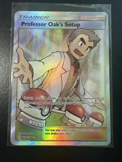 Professor Oak's Setup Full Art Rare Holo 233/236 Cosmic Eclipse Pokemon TCG NM - Image 1