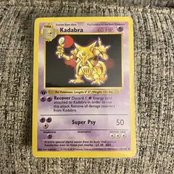 Pokemon TCG - Kadabra Base Set (Shadowless) 32/102 1st Edition 1999 - Image 1