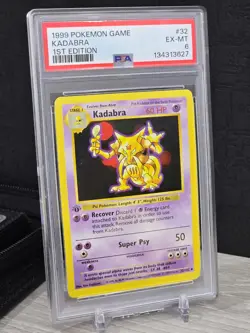 Pokemon Card TCG Kadabra 32/102 Base Set Shadowless 1st Edition Vintage PSA 6 - Image 1