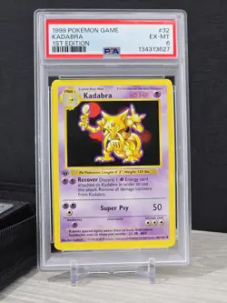 Pokemon Card TCG Kadabra 32/102 Base Set Shadowless 1st Edition Vintage PSA 6 - Image 3