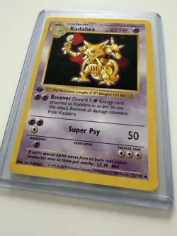 Pokemon TCG Kadabra Card 32/102 Base Set 1st Edition Shadowless - Image 2