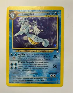 Pokemon TCG Kingdra SWIRL Neo Genesis Unlimited Holo Rare 8/111 LP - Image 1