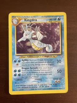 Pokemon TCG - Kingdra 8/111 - Holo Rare WOTC Neo Genesis Unlimited Swirl - LP - Image 1
