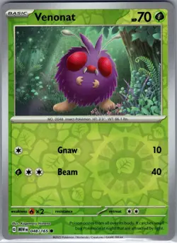 Venonat 048/165 Reverse Holo SV: Scarlet & Violet 151 - Pokemon Card - NM - Image 1