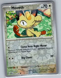 Meowth 052/165 Reverse Holo SV: Scarlet & Violet 151 - Pokemon Card - NM - Image 1