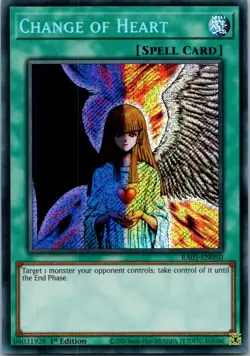 Yugioh Change of Heart (Secret Rare) RA01-EN050 1st Edition Secret Rare NM - Image 1