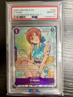 PSA 10 O-Nami Illustration Box Vol.1 Promo OP05-062 One Piece TCG English Foil - Image 1