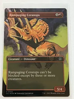 Rampaging Ceratops 322 MTG Lost Caverns Ixalan 2023 MT - 9.0 + Borderless Foil - Image 2