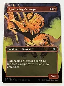 Rampaging Ceratops 322 MTG Lost Caverns Ixalan 2023 MT - 9.0 + Borderless Foil - Image 4