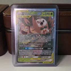 Pokemon TCG Rowlet & Alolan Exeggutor GX Ultra Rare 1/236 Sm-Unified Minds Holo - Image 1