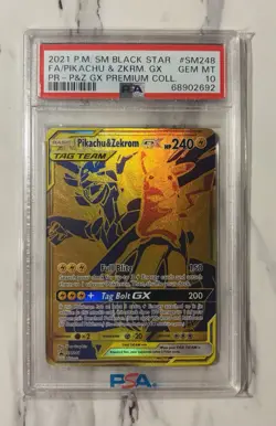 Pokemon Pikachu & Zekrom GX SM248 TAG TEAM PSA 10 2021 - Image 1