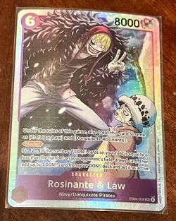 One Piece Rosinante & Law Super Rare The Azure Sea’s Seven EB04-038 English NM - Image 1