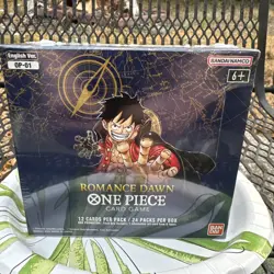 ONE PIECE TCG ROMANCE DAWN OP-01 FACTORY SEALED 24 PACK BOOSTER BOX BLUE BOTTOM - Image 1