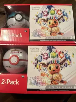 Pokemon TCG Prismatic Evolutions Elite Trainer ETB With Poke Ball - Lot Of 2 - Image 1