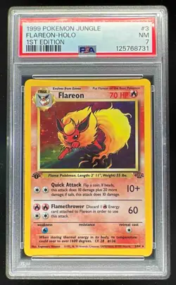 1999 Pokemon Jungle 1st Edition #3/64 Flareon PSA 7 - Image 1