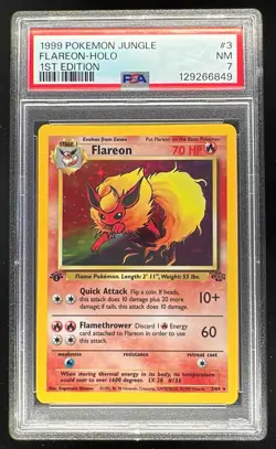 1999 Pokemon Jungle 1st Edition #3/64 Flareon PSA 7 - Image 1
