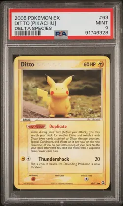 DITTO [PIKACHU] EX 2005 POKEMON TCG DELTA SPECIES #63 PSA 9 MINT - Image 1