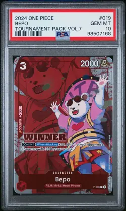 2024 One Piece Bepo WINNER Card TNMT Pack Vol.7 PSA 10 GEM MINT - Image 1
