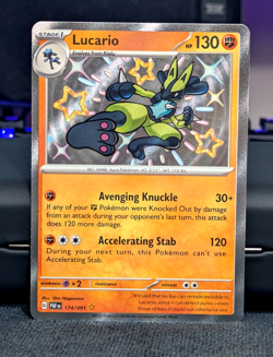 Pokemon Lucario 174/091 Shiny Rare Paldean Fates 2024 - Image 1