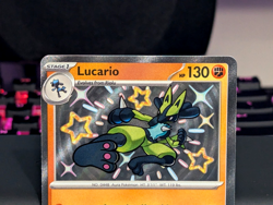 Pokemon Lucario 174/091 Shiny Rare Paldean Fates 2024 - Image 2