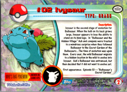 Ivysaur #02 Topps Series 1 Blue Logo Pokemon LP - Image 2