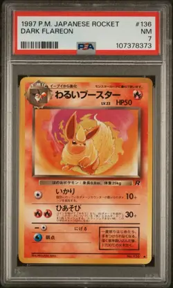 1997 Pokemon Japanese Rocket Dark Flareon PSA 7 NM - Image 1