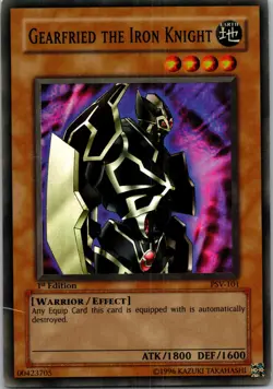 Yugioh Gearfried the Iron Knight PSV-101 1st Edition Super Rare NM - Image 1
