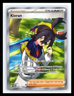 💥 Pokemon TCG Kieran Holo Card 206/167SV06: Twilight Masquerade Ultra Rare - Image 1