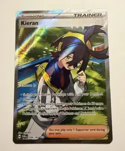 Pokemon TCG Kieran Holo Ultra Rare Card 206/167 Twilight Masquerade - Image 1