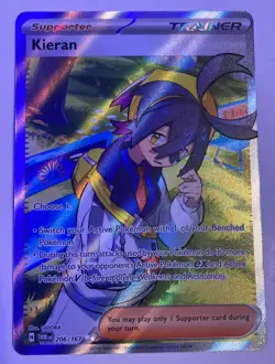 Pokemon TCG Kieran 206/167 Twilight Masquerade Ultra Rare Full Art Rare Holo - Image 1