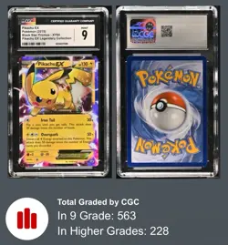 Pikachu EX XY84 CGC 9 NM/Mint + 2015 Black Star Promo Pokemon Card - Image 1