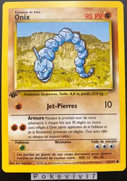 Carte Pokemon ONIX 56/102 Set de Base Wizards EDITION 1 FR - Image 1
