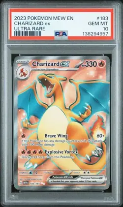 2023 POKEMON MEW EN-151 ULTRA RARE #183 CHARIZARD EX PSA 10 - Image 2