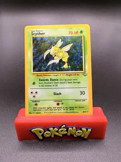 Pokemon Scyther TCG Jungle Holo Card 10/64 Unlimited Rare, Vintage LP Condition - Image 1
