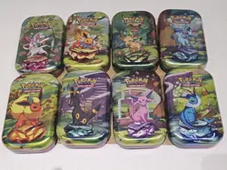 Prismatic Evolutions Pokemon Mini Tin Set of 8 FULL ART set SEALED - Image 1