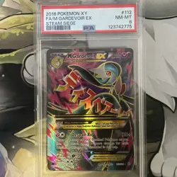 2016 POKEMON XY STEAM SIEGE #112/114 MEGA GARDEVOIR EX ULTRA RARE PSA 8 - Image 1