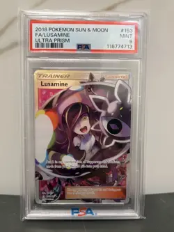 Pokemon Lusamine (Full Art) 153/156 Ultra Prism Holo PSA 9 MINT - Image 1