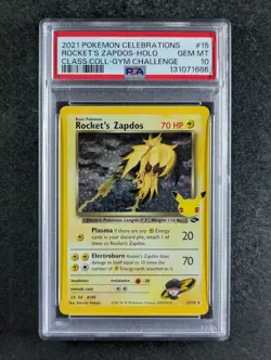 2021 Pokemon ROCKET'S ZAPDOS 15/132 Celebrations Classic Collection ENG PSA 10 - Image 1