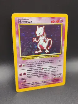 Mewtwo Base Set 10/102 Holo, 1999-2000 Wizards Base Set Pokemon TCG, NM. - Image 3
